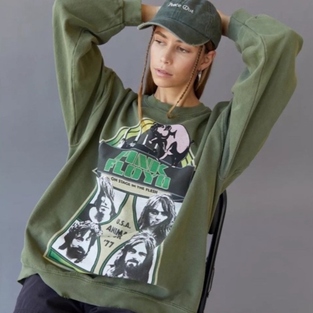 NEW Urban Outfitters Pink Floyd Oversized Graphic Sweatshirt